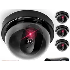 4 Dummy Security Cameras Surveillance Signs Fake Non-Working Decoy Light Savito