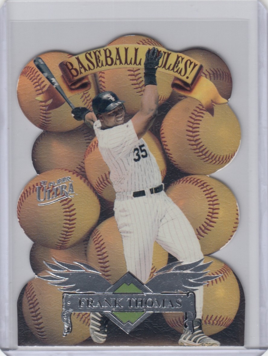 1997 Fleer Ultra FRANK THOMAS Baseball Rules DIE CUT INSERT #10 White Sox HOF