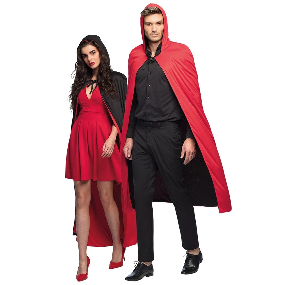 Halloween Vampiumhang Umhang Twilight schwarz rot Cape Wendecape mit Kapuze  - Bild 3 von 4