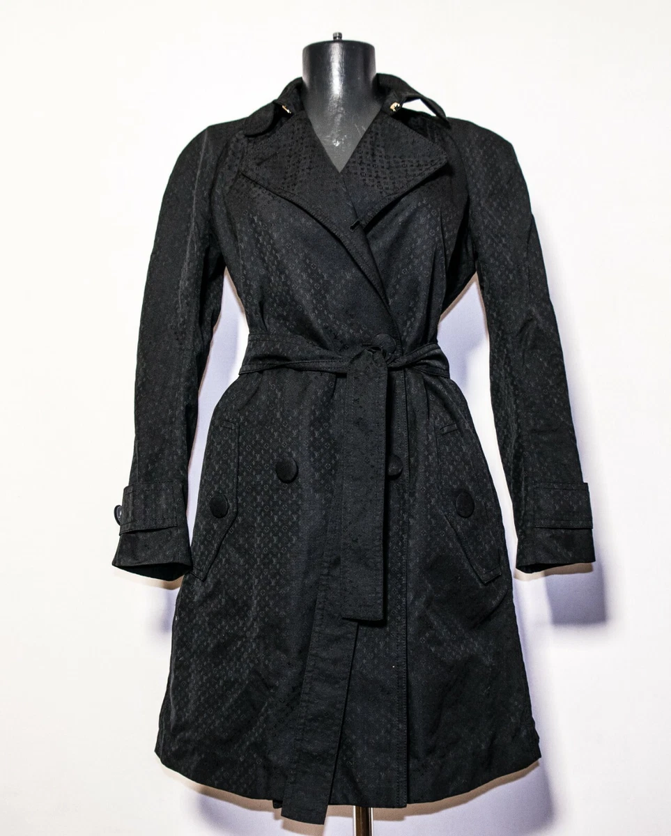 Louis Vuitton double breasted belted logo monogram trench coat women