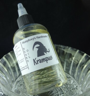 Large 4oz KRAMPUS Peppermint Men's Beard Oil Thick Hair Softener Essential Oil