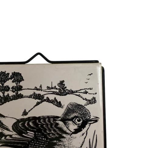 Collectible H&R Johnson Square Tile Bird Illustration Antique - Picture 3 of 4