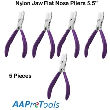 AAPRO 5 Nylon Jaw Flat Nose Soft Pliers 5.5" Opticians Jewelry Making Tools NEW