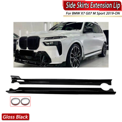For BMW X7 G07 M Sport GLOSS BLACK BODY KITS Side Skirts Extension Lip 2019-ON
