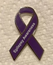Epilepsy Purple Awareness ribbon enamel pin badge. Charity