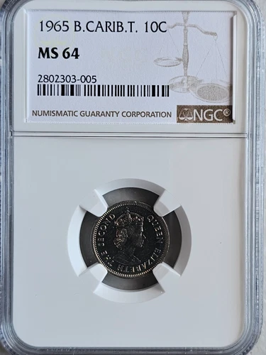 British Caribbean Territories 10 Cents 1965 NGC MS 64