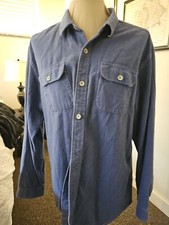 Tommy Bahama Relax Mens Long Sleeve Blue Shirt Flannel Pockets Size XL