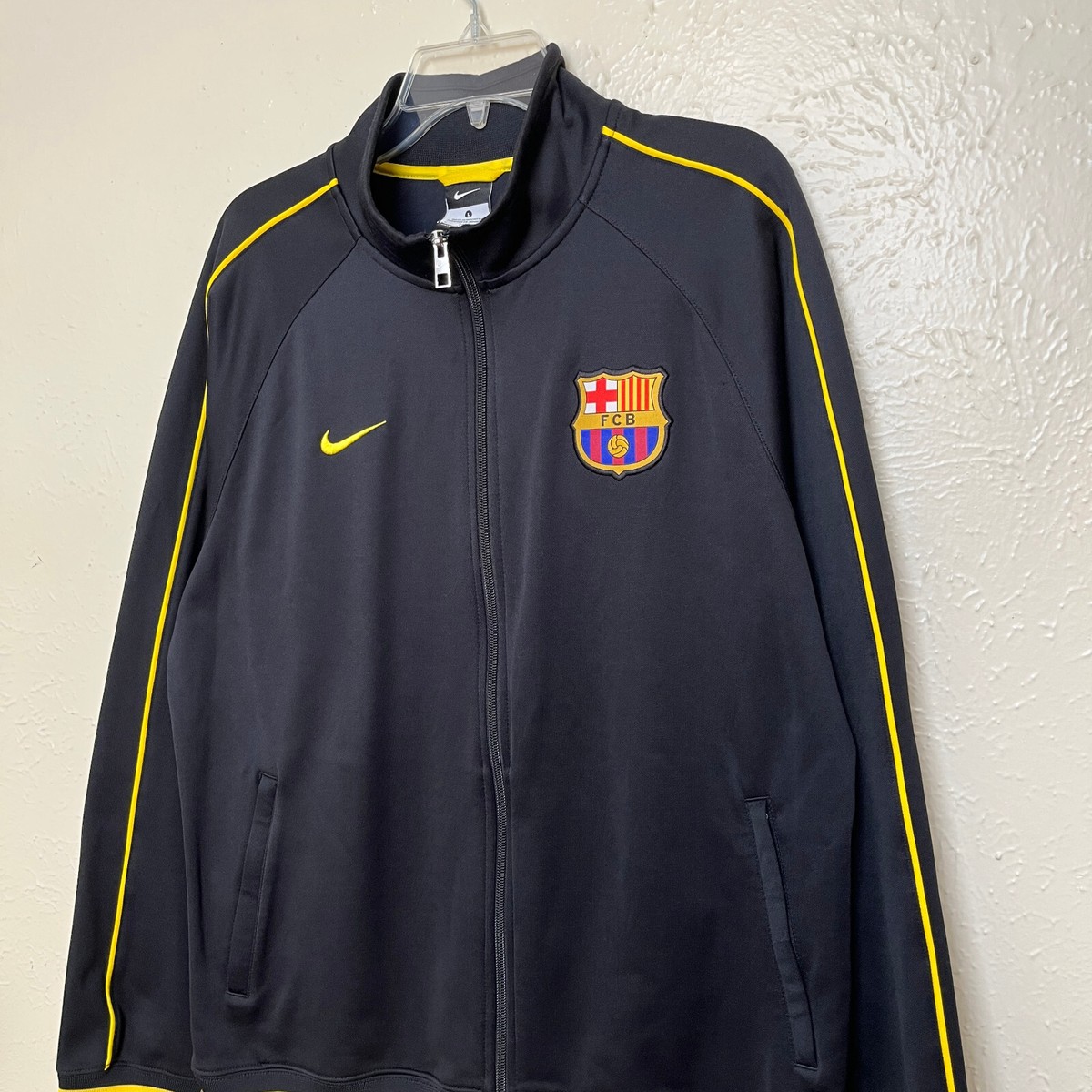 Nike FC Barcelona Jacket Mens L Black Football Soccer La