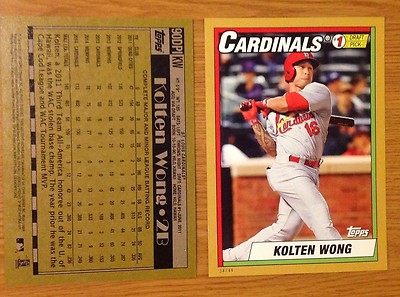 Kolten Wong # Kw Cardinals # Ed / 49 Hergestellt 2015 Topps 5x7 1990 #1 Draft