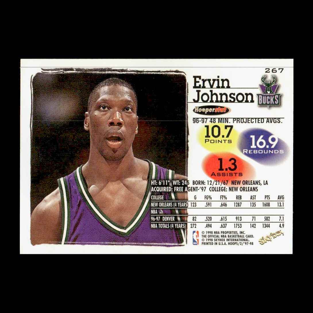 Ervin Johnson 1998-99 Hoops Milwaukee Bucks #267 R331E 88 | eBay