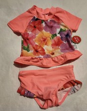 NWT Children's Place Floral Rashguard Swimsuit 2PC 18-24 Months Baby Girl
