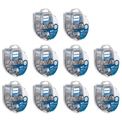 10x Philips WhiteVision 2x H7 12V 55W PX26d