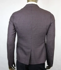 $1650 Gucci Mens Grey/Burgundy Vichy Wool Gauze Jacket 2 Buttons 406675 6086 - Image 4 of 4