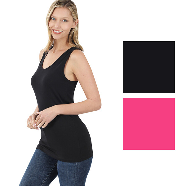 Zenana Womens Cotton Spandex Racerback Tank Top | eBay