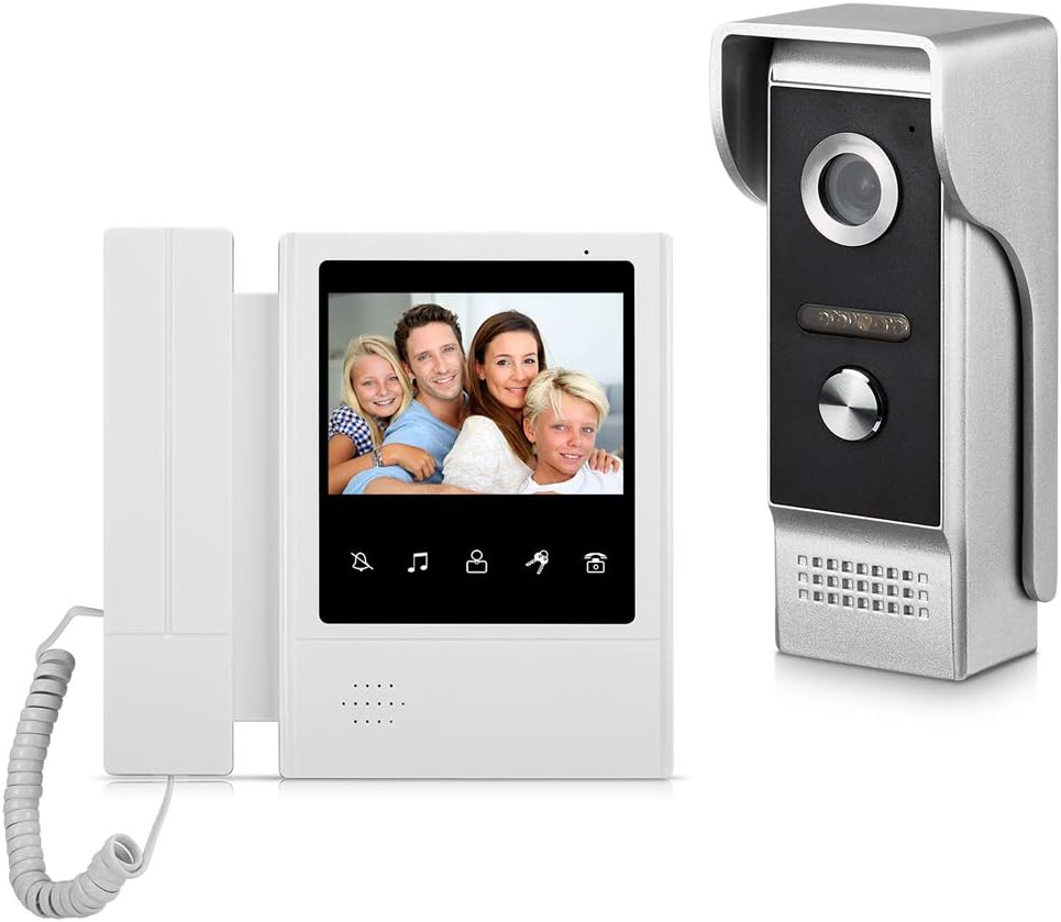 4.3-Inch Wired Video Intercom Doorbell System with Touch Monitor