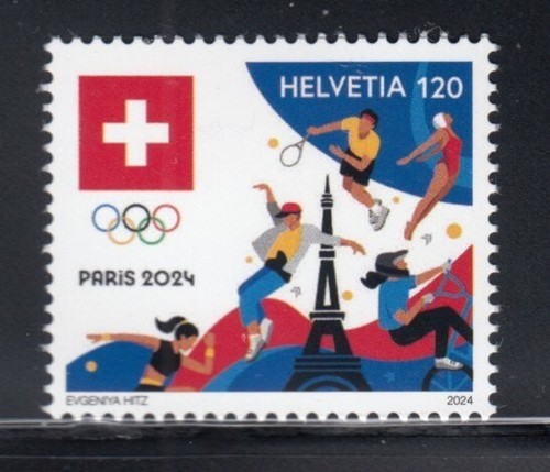 SWITZERLAND Paris Summer Olympic Games MNH stamp - 第 1/1 張圖片