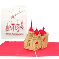 "3D GrußKarte Aachen - \"Aachener Dom - Frohe Weihnachten\" Pop Up Weihnachtskarte"