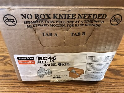 Simpson Strong Tie BC46 18-Gauge 4X6 Post Cap/Base 10-Per Box