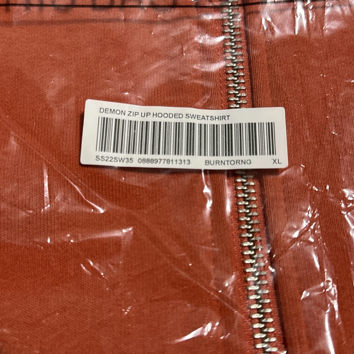 supreme demon zip up hooded sweatshirt XL