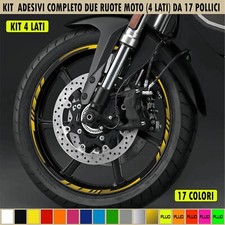 Set Complet Adesivi Strisce Cerchi Ruote Gomme Moto Race sport 17 Pollici RT0032