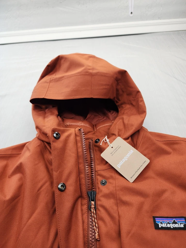 New Patagonia Women's Pine Bank 3-in-1 Parka Burnished Red Orange Medium $549 - Image 4 of 4