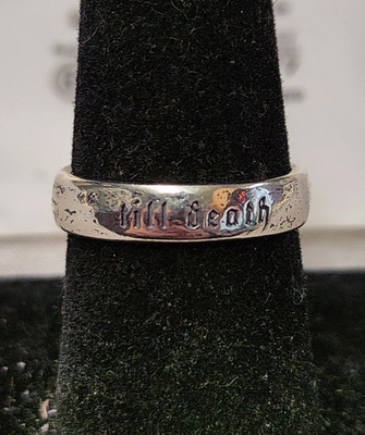 Lox und Kette bis zum Tod Ring Gr. 7,5 Sterlingsilber