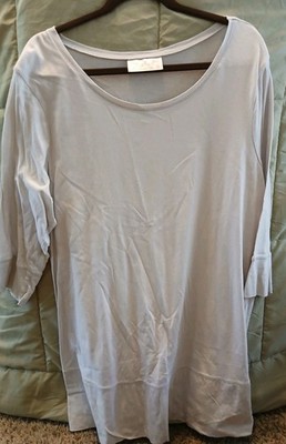 Women's Plus 22/24 Avenue My Favorite Tunic Light Gray Top