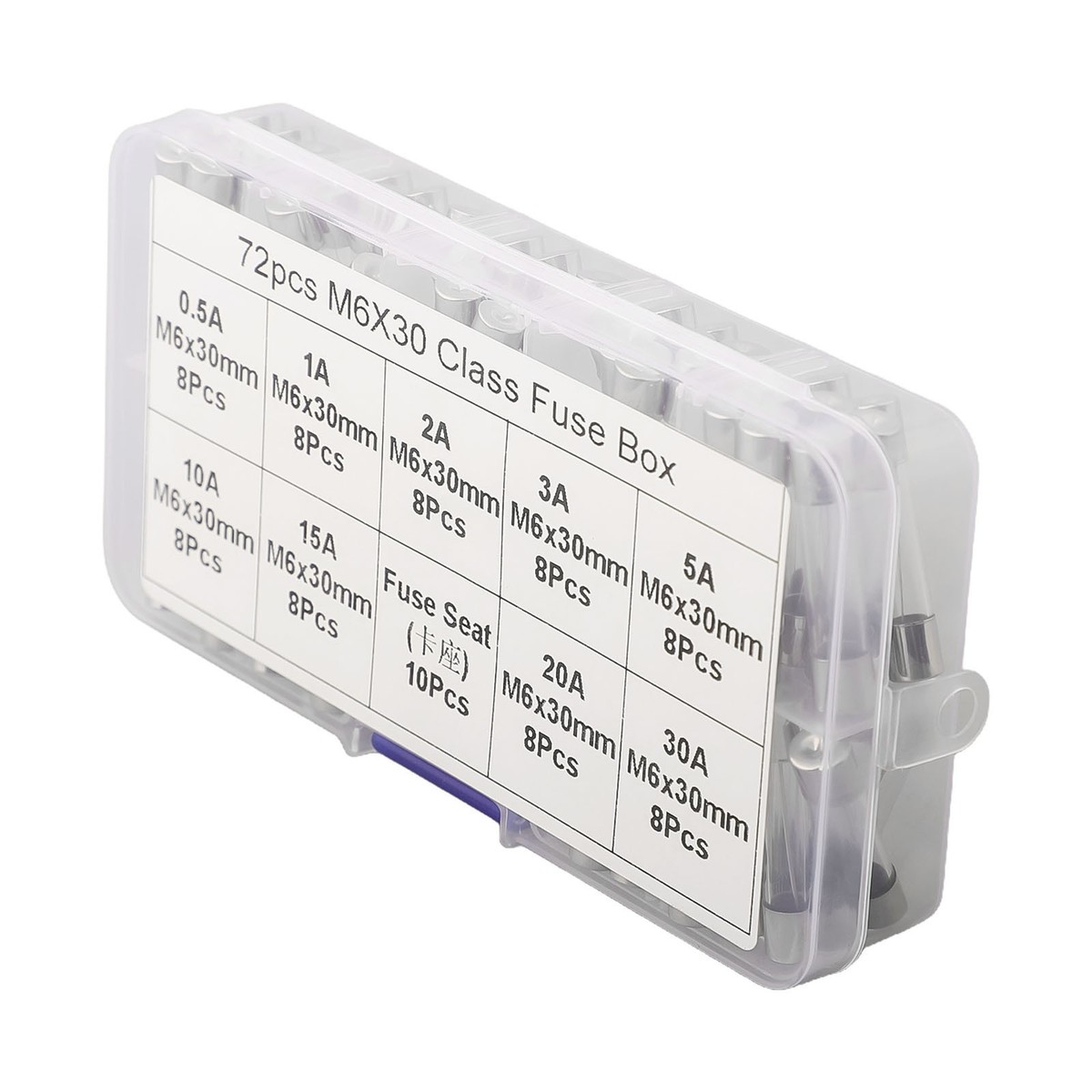 5mm 20mm Fuse 10/100PCS Glass Tube Fuse 5x20mm 6x30mm 1A 2A 5A 10A 20A 250V Quick Blow Fuses Glass Fuses Assortment Kit