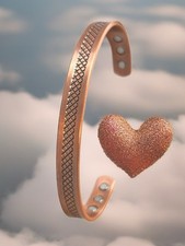 Mega MASSIV 99,9 % Kupfer Armband 6 Bio Resonaz Magnet 8mm Mokka Armspange