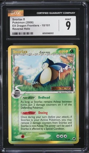 CGC 9 Snorlax Reverse Holo Rare EX Dragon Frontiers 2006 Pokemon Card #10