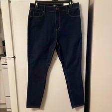 Ann Taylor LOFT Women's Size 10P High Rise Skinny Ankle Dark Rinse Blue Jeans
