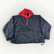 Marlboro Gear 99 Pullover Windbreaker Mens XL Black Red Hooded 1/4 Zip 90s NEW