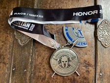 Spartan Race 2022 Sprint Finisher Medal Wedge Lanyard Trifecta
