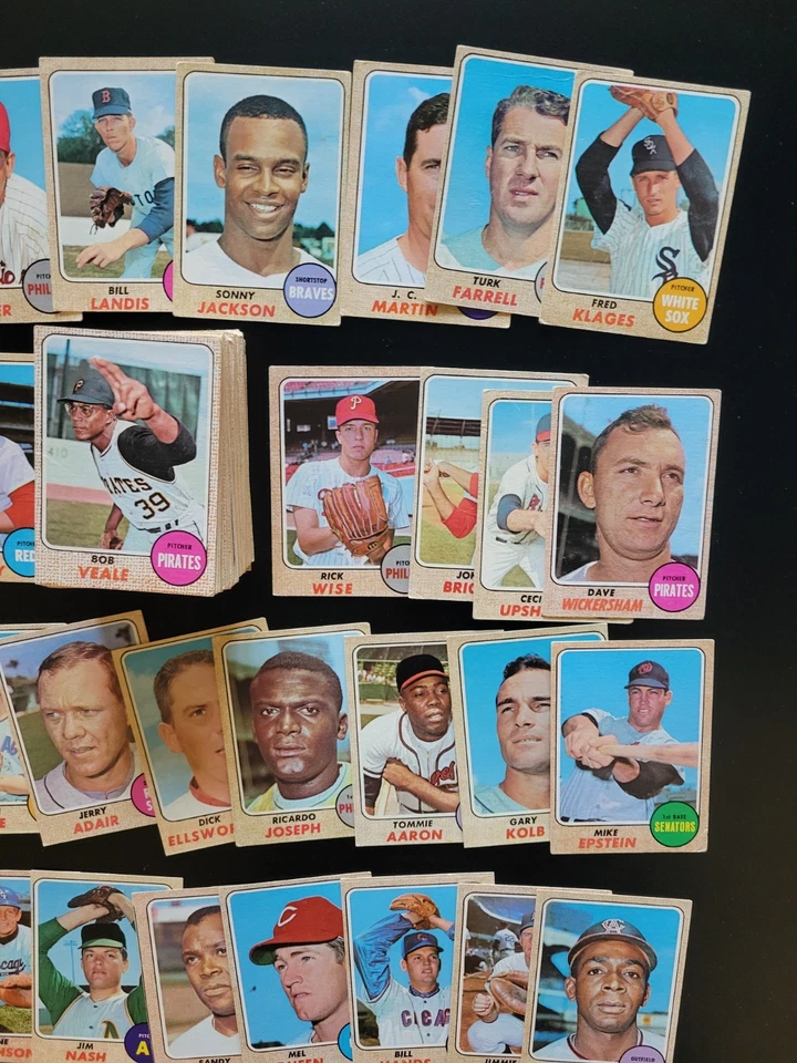Lote de béisbol 1968 Topps - 120 excelentes tarjetas vintage - Bud Harrelson | Bob Veale Foto 4 de 4