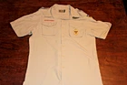 Boy Scouts of America BSA Men's Shirt Tan Medium Vented Poly Microfiber Spot Fro