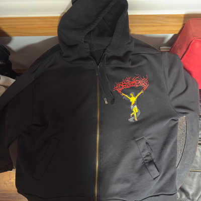 Drop Dead Clothing Hoodie Zip Up - Vintage Bleeding Hands Stigmata