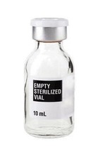 Sterile Empty Vial SEV Borosilicate Glass 10 mL Stopper Cap Box of 25