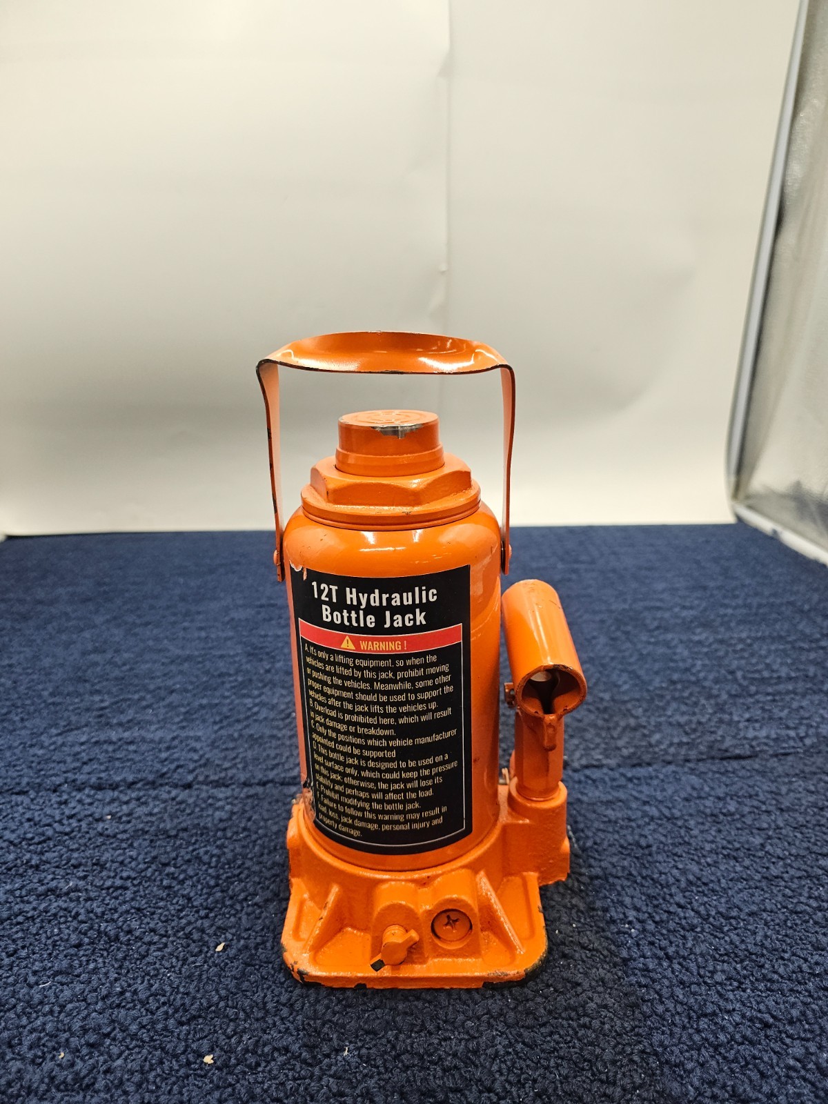 12 Ton Capacity Welded Bottle Hydraulic Jack Orange