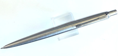 2000s Parker Jotter Pencil, stainless steel flighter, smooth button, ''P''