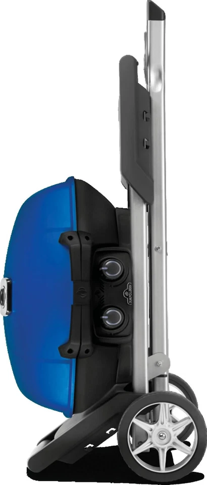 Parrilla de gas propano portátil Napoleon Travelq 285X con carro de tijera azul Foto 2 de 4