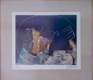 Georges Braque (after) Pitcher/Bird (Pichet et Ois) color etching and aquatint