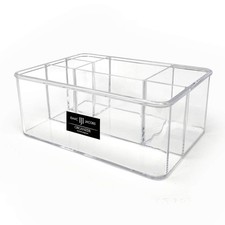 5Compartment Clear Acrylic Makeup Brush Holder Organizer 10x7x4 Inch