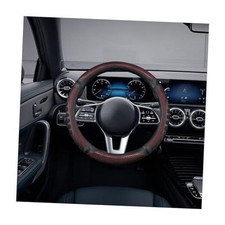 Car Steering Wheel Cover, Anti-Slip Leather Breathable Comfortable Wine Red