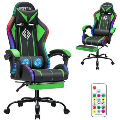 Sit Like a Legend RGB Gaming Chair Massage Footrest Recliner LED Lights Home USA