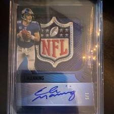 FOTL Panini  Silhouette Eli Manning NFL Shield Serial Numbered Autograph /5