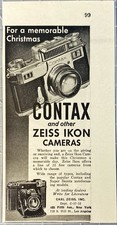 Carl Zeiss "Contax and Other Zeiss IKON Cameras for Xmas" Vintage Print Ad 1938