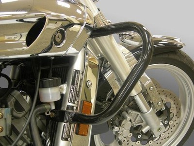 Black Steel Engine Guard Ø 30Mm Specific For Hyosung Aquila Gv650