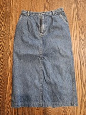 Vintage Denim Midi Skirt Size 8 100 Cotton