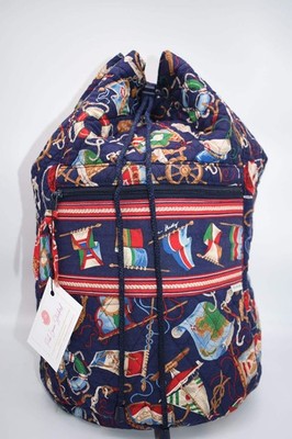 Vintage Vera Bradley Large Drawstring Sling Backpack in ''Regatta 1994'' Pattern