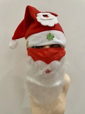 Santa Hat with Beard Face Cover mask - New
